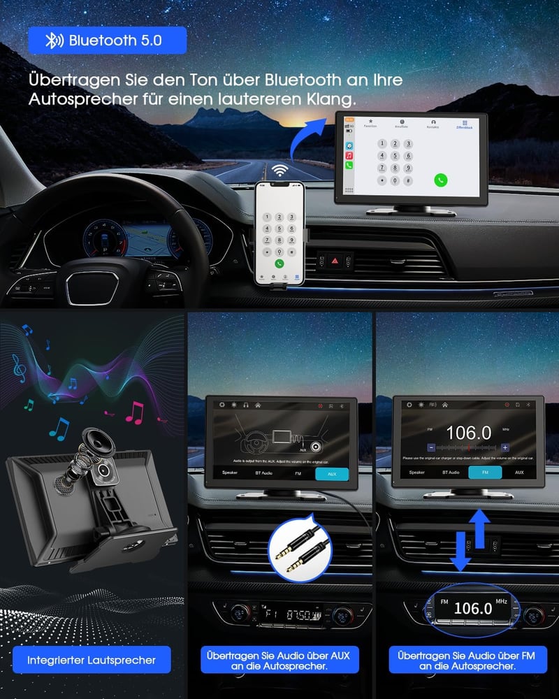 Avylet 9" Vezeték Nélküli CarPlay Autórádió 4K Menetrögzítővel - GPS Navigáció, Tolatókamera, Bluetooth Kihangosító, Tükrözés, Hangvezérlés