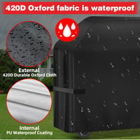 SPGOOD Grillhuzat 120x66x120 cm - Vízálló 420D Oxford Anyagú BBQ Védőtakaró Gázgrillhez, Időjárásálló, Szakadásmentes, Állítható Tépőzárral  3