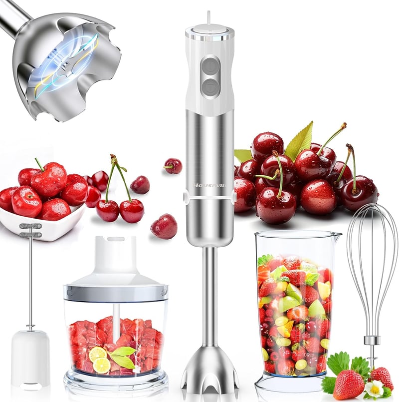 Housiwil 1000W-os 5 az 1-ben botmixer szett, 24 sebességgel, turbó funkcióval