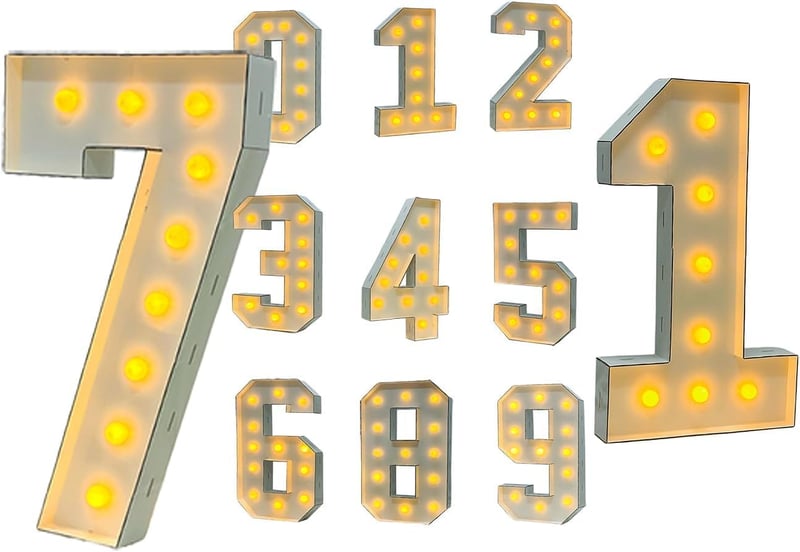 PILIN 100 cm-es LED Világító Szám 1 - Fehér Dekoráció Születésnapra, Esküvőre