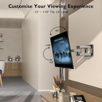 Suport TV de perete BONTEC cu mișcare completă, înclinabil, pivotant și rotativ pentru televizoare LED/LCD plate și curbate de 32-60 inchi, până la 45 kg, VESA 400x400 4