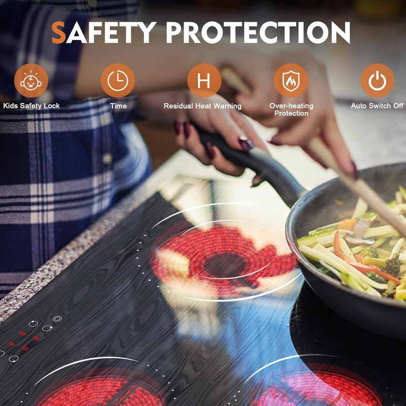 Hobsir hob LH06 üvegkerámia főzőlap 4 zónás 60cm érintésvezérlés 6600W