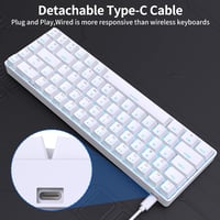 Dierya T68se Mechanikus Gamer Billentyűzet, 68 Gombos Kompakt Kialakítás, Lineáris Piros Kapcsolók, 19 Háttérvilágítási Mód, USB-C, Windows  6