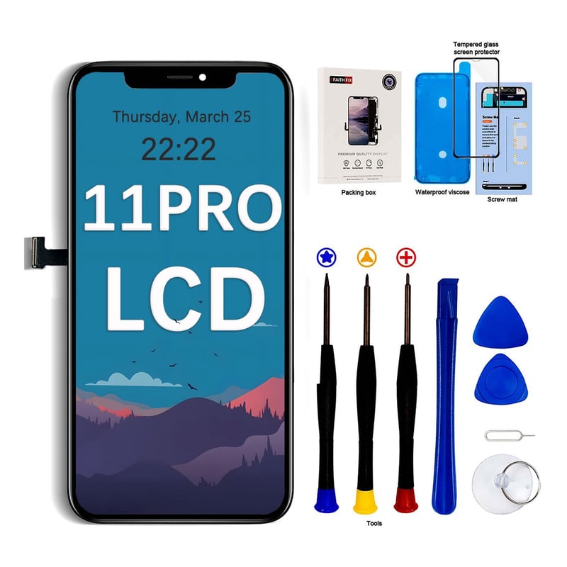 Pachet ecran LCD EFaith pentru iPhone 11 Pro, display tactil Full HD de 5,8 inchi