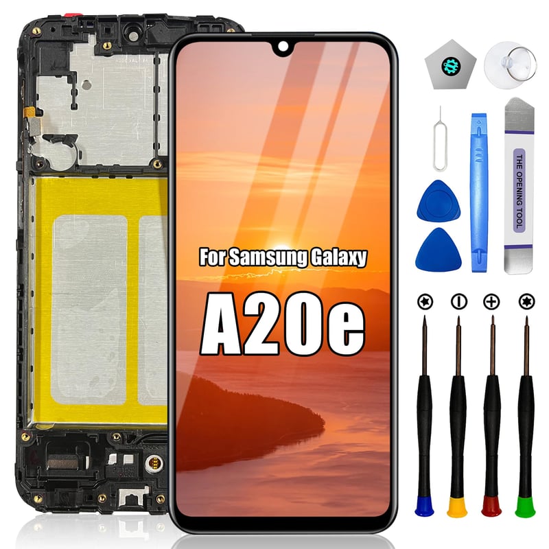 EFAITHLIFE Náhradný displej s rámom pre Samsung Galaxy A20e A202 A202F A202DS A202K LCD displej a digitizér s opravným náradím