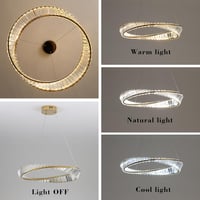 minifair Arany Gyűrű Alakú LED Csillár - 40 cm Modern Dimmelhető Kristály Lámpa Nappaliba, Hálószobába, Étkezőbe, Irodába, Érintésvezérlésse 3
