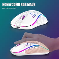 RedThunder 75% Vezeték Nélküli Gamer Billentyűzet és Egér Szett, QWERTZ DE Kiosztás, TKL Kompakt Mini Billentyűzet, 7200DPI Méhsejt Egér, PC - White 3