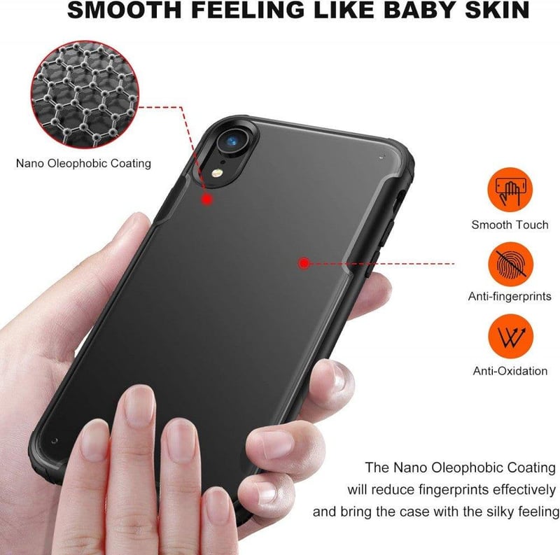 iPhone XR Fekete Védőtok - Ütésálló Szilikon Hátlap