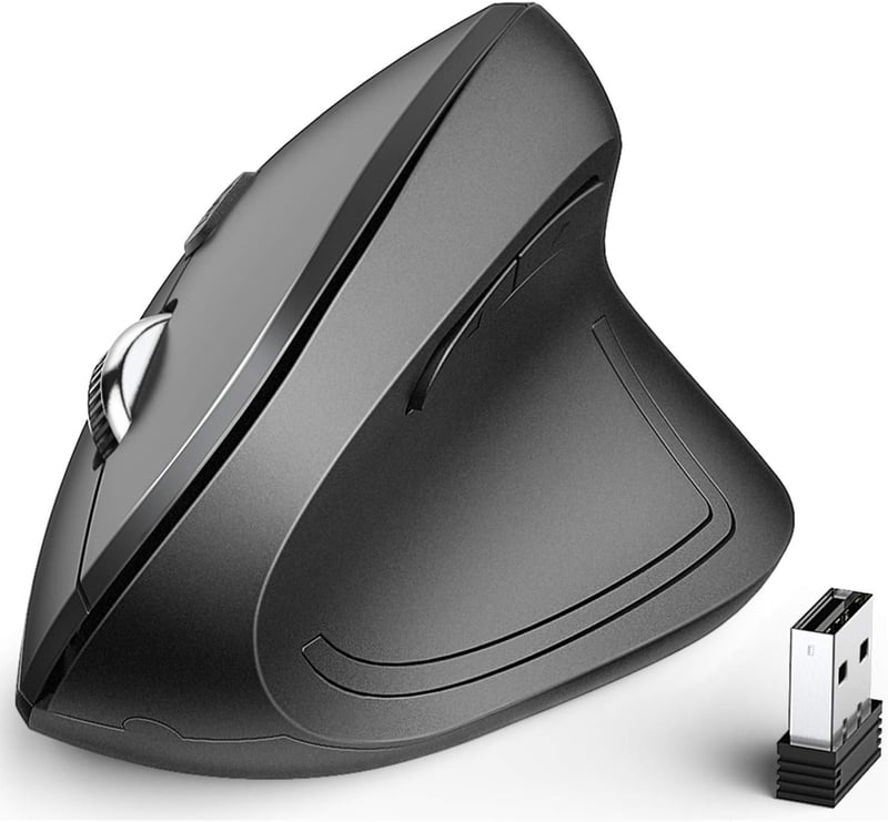 iClever Ergonomikus Vezeték Nélküli Egér 2.4G Vertikális 6 Gomb 2400 DPI