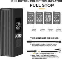 PESIKO Elektromos Kerékpár Pumpa 6000 mAh - Hordozható Digitális LCD Kijelzővel, LED Lámpával, Újratölthető Akkumulátorral, Powerbank Funkci 2