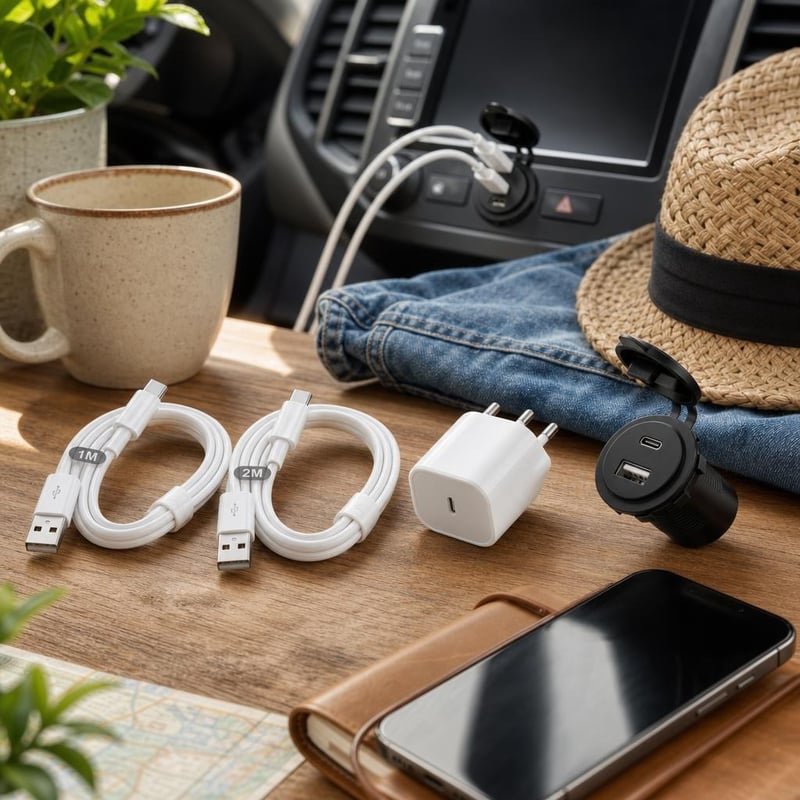 Útközbeni töltőmentő: 2 db USB-C kábel + USB-C gyorstöltő + autós USB-töltő