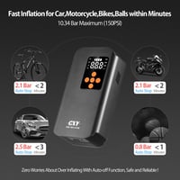 CXY 150 PSI Elektromos Kerékpárpumpa - 7500mAh Akkus Hordozható Kompresszor LED Lámpával 3