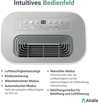 Airalia AIR-DH20 Elektromos Párátlanító 20L/nap - 6,5L Tartály, Tömlős Vízelvezetés, 195m³/óra Légáramlás, 40m² Helyiségekhez 4