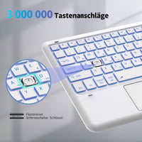 EasyAcc Ultrakönnyű Bluetooth Billentyűzet Touchpaddal, 7 Színű Háttérvilágítással, USB-C, Fehér 3