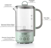 Buydeem K314 mini utazó vízforraló - 0,7L rozsdamentes acél és Schott üveg 2