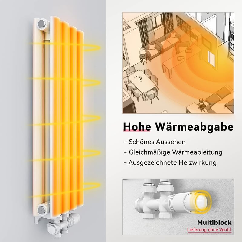 GRE1835WD-1 Dupla Rétegű Ovális Függőleges Dizájn Radiátor - Elegáns Panel Fűtőtest Fürdőszobába és Nappaliba Multiblock Termosztáttal