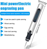 Akkus USB mini gravírozó készlet - fémre, fára, üvegre, ékszerre (ezüst) 5