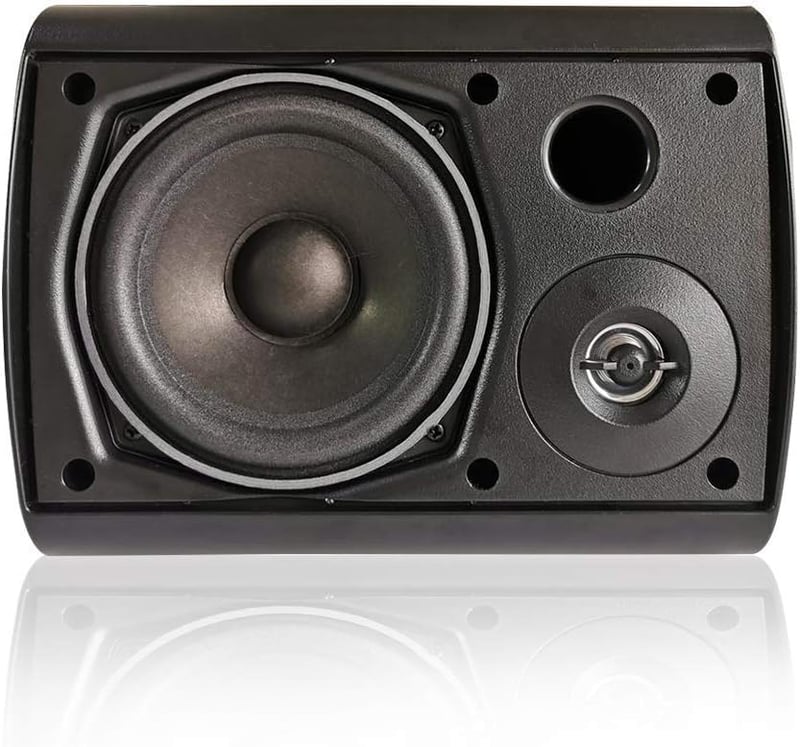 Herdio 5.25" Bluetooth Vízálló Kültéri Hangszóró - 200W, Forgatható Fali Konzollal, Beltéri-Kültéri Használatra, Fekete