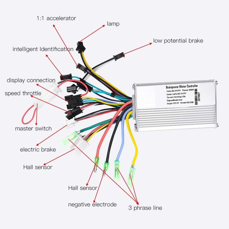 MAGT 36V-48V Elektromos Roller Kefe Nélküli Vezérlő - Vízálló LCD Kijelzővel, Alumínium Szinusz Szabályzó Elektromos Kerékpárokhoz - 2#36V-48V