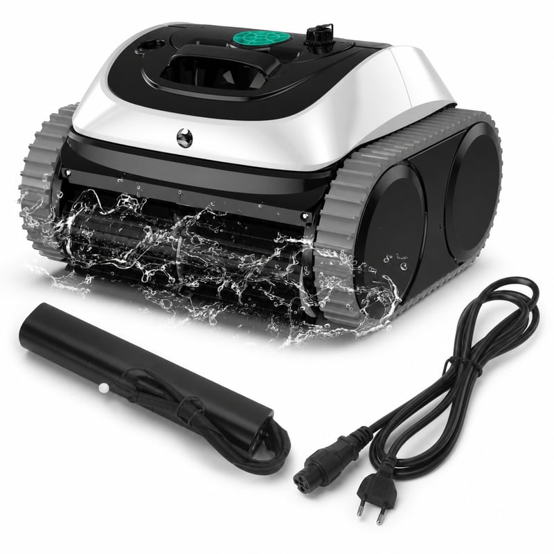 Robot de curățare pentru piscină cu acumulator WYBOT C1 alb-verde, pentru podea și pereți, 150 — defect, pentru piese: nu funcționează (stare: vezi a 2-a poză)