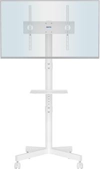BONTEC Mobil TV Állvány Kerekekkel 23-60" Képernyőkhöz, Laptoptartó Polccal, Állítható Magasságú Görgős TV Kocsi, 25kg Teherbírás, VESA 400x 1