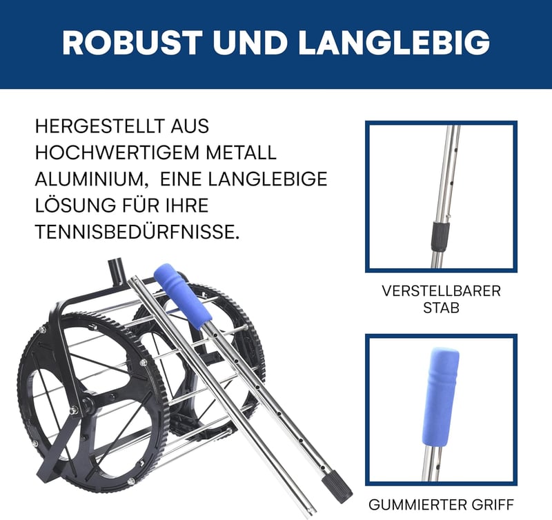 Effekt Manufaktur teniszlabda gyűjtő 50+ labdához teleszkópos fém rúddal
