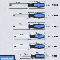 EFFEKTWERK 6 részes Torx csavarhúzó készlet T10-T40 mágneses fejjel 7