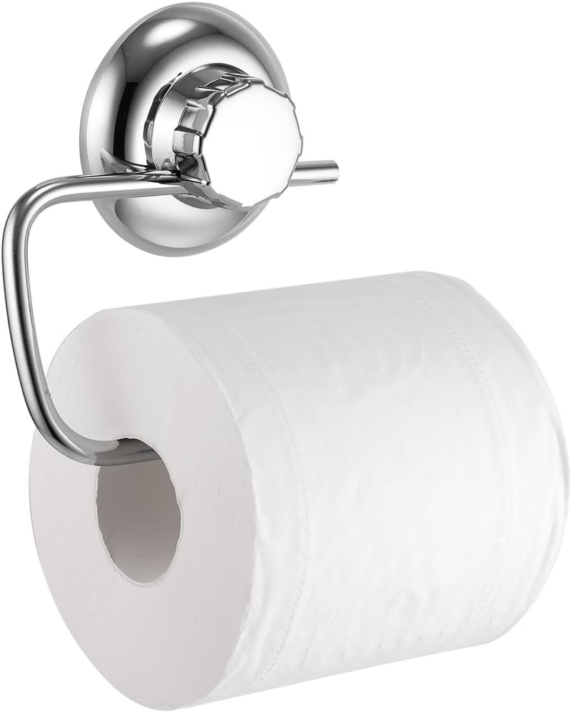 MaxHold Fúrás Nélküli WC-Papír Tartó - Tapadókorongos Vákuum Rendszer - Rozsdamentes Acél - 10 kg Teherbírás - Fürdőszobába és Konyhába