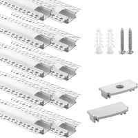 Efishine 10db 1M Alumínium LED Szalag Profil Gipszkartonhoz - Mennyezeti és Fali Beépítéshez, Diffúzorral, Philips Hue Kompatibilis 1