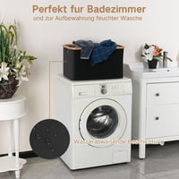 Coș de rufe pliabil efluky de 60L din material textil cu aspect de bambus, negru, coș de depozitare pentru baie și dormitor 4