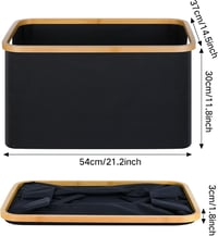 Coș de rufe pliabil efluky de 60L din material textil cu aspect de bambus, negru, coș de depozitare pentru baie și dormitor 2