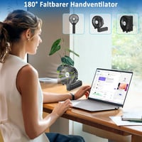 efluky Hordozható Ventilátor USB Töltéses Összecsukható Mini Ventilátor - Black 3