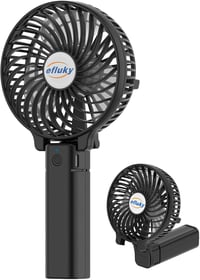 efluky Hordozható Ventilátor USB Töltéses Összecsukható Mini Ventilátor - Black 1