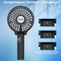 efluky Hordozható Ventilátor USB Töltéses Összecsukható Mini Ventilátor - Black 6