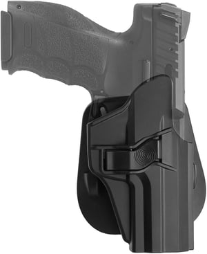 Toc pentru pistol efluky de mărime completă tip paddle, cu eliberare prin trăgaci, unghi reglabil, pentru HK USP 9mm/.40, polimer turnat prin injecție, negru