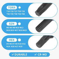 EFUTURETIME 10 részes Torx belső dugókulcs készlet 1/2" T20-T60 TX aljzat szett dobozzal 5