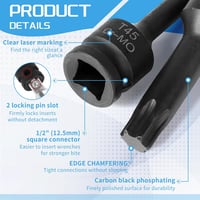 EFUTURETIME 10 részes Torx belső dugókulcs készlet 1/2" T20-T60 TX aljzat szett dobozzal 4