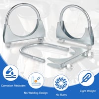 efuturetime 10db Kipufogó Bilincs 76mm M8 U-Csap Cső Rögzítő Anyával 3