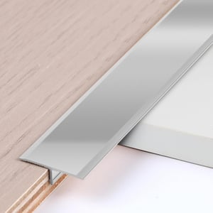 EFUTURETIME T-profil aluminijska prijelazna podna lajsna, 3 kom - 0,9 m × 2 cm, srebrna