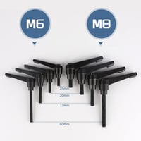 efuturetime 4db Szorítókar M6-20mm Karbon Acél Állítható Szorítólevers Fekete 6