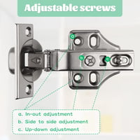 efuturetime 8db Soft Close Szekrényzsanér Csillapítóval 110° Felcsavarozható Ajtópánt Konyha Hálószoba 48 Csavarral 4