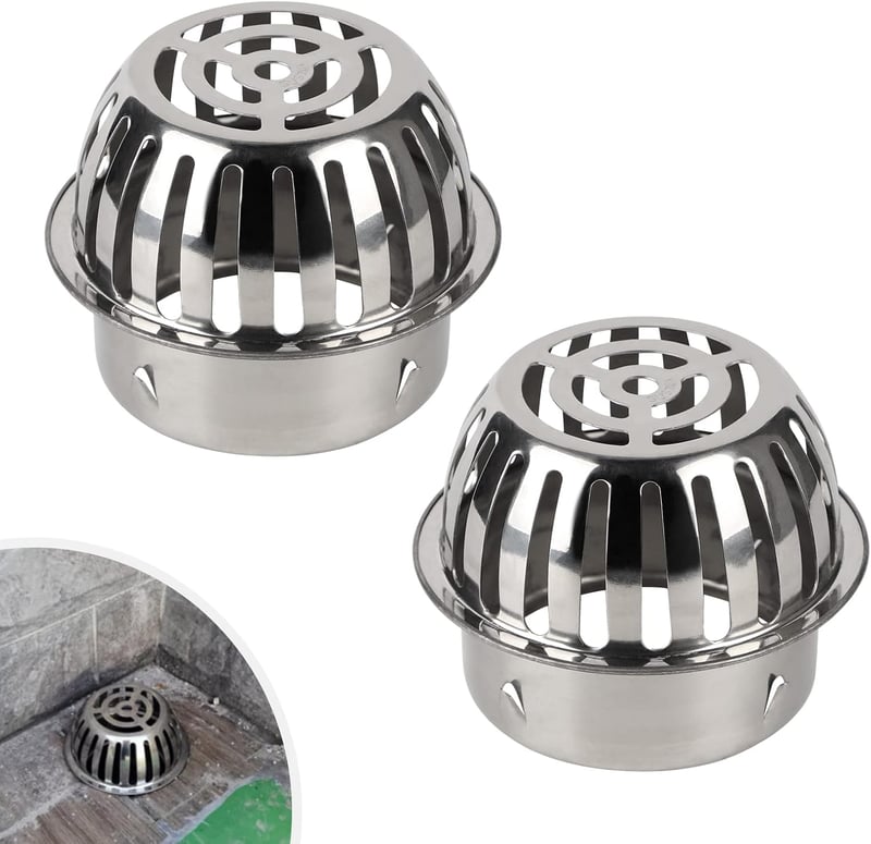 efuturetime Ereszcsatorna Levélvédő Rács 2db Rozsdamentes Acél 100mm Levélfogó Lefolyóvédelem φ110mm Egyenes Csövekhez