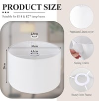 EFUTURETIME Fehér Textil Lámpaernyő 30cm E14/E27 Foglalat Álló- és Mennyezeti Lámpához 2