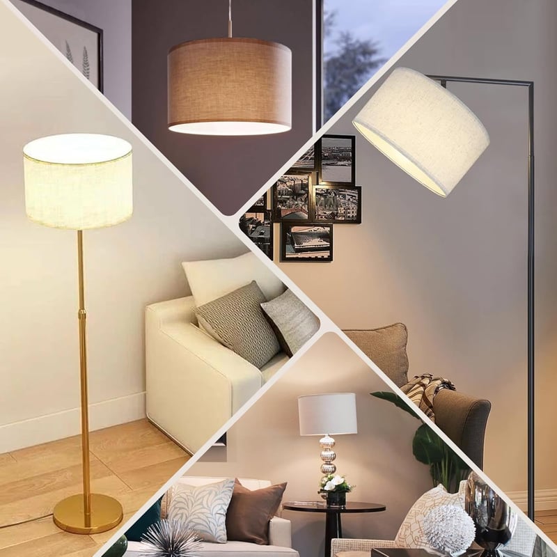 EFUTURETIME Fehér Textil Lámpaernyő 30cm E14/E27 Foglalat Álló- és Mennyezeti Lámpához