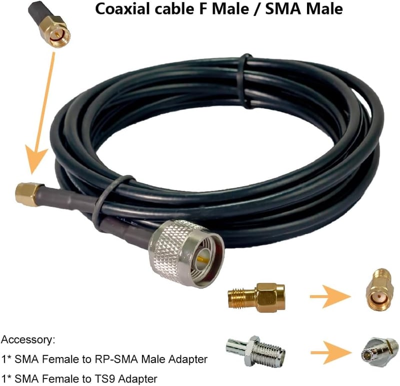Egasky 9dBi Kültéri Antenna Vodafone 5G LTE WiFi 698-3700 MHz 3M Kábel TS9 SMA RP-SMA Csatlakozókkal