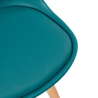 EGGREE 4 db étkezőszék szett tömör bükkfa lábakkal, műbőr ülőpárnával, füstös rózsaszín, türkiz, mentazöld és lila-szürke, skandináv stílusú 6