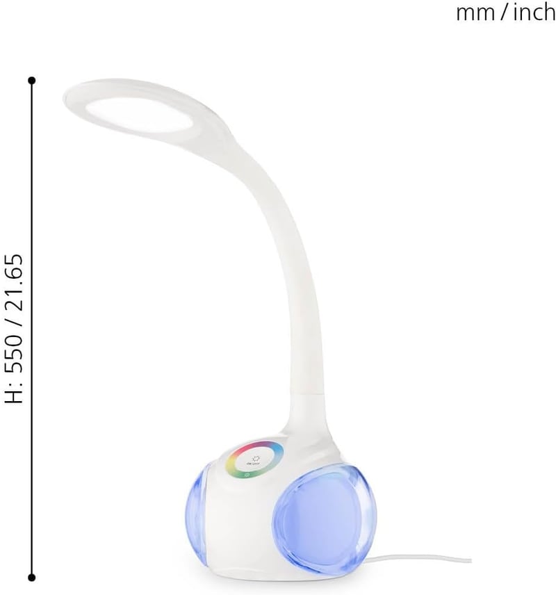 EGLO Arcones LED asztali lámpa érintésvezérléssel, RGB színváltó, dimmelhető