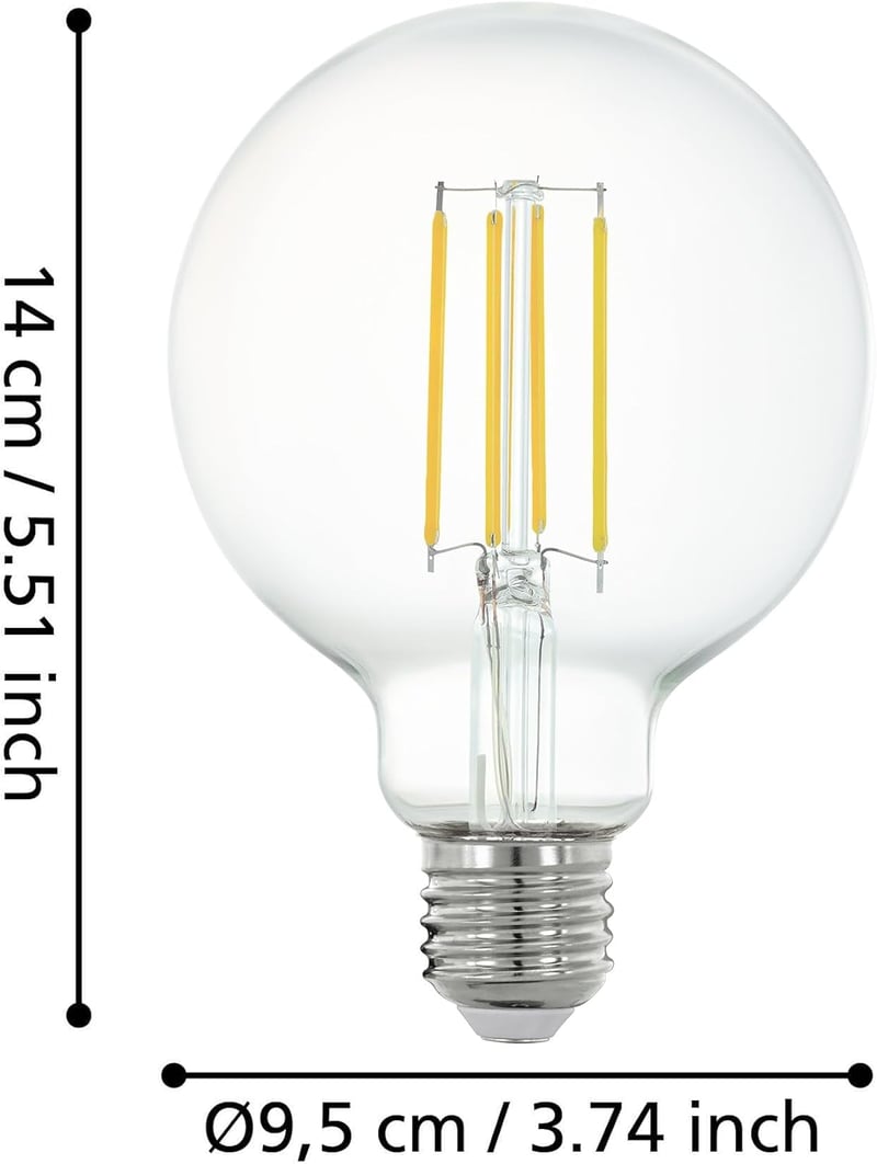 EGLO Connect.z E27 G95 ZigBee okos LED izzó Alexa vezérléssel, dimmelhető meleg fehér - G95, Warm White