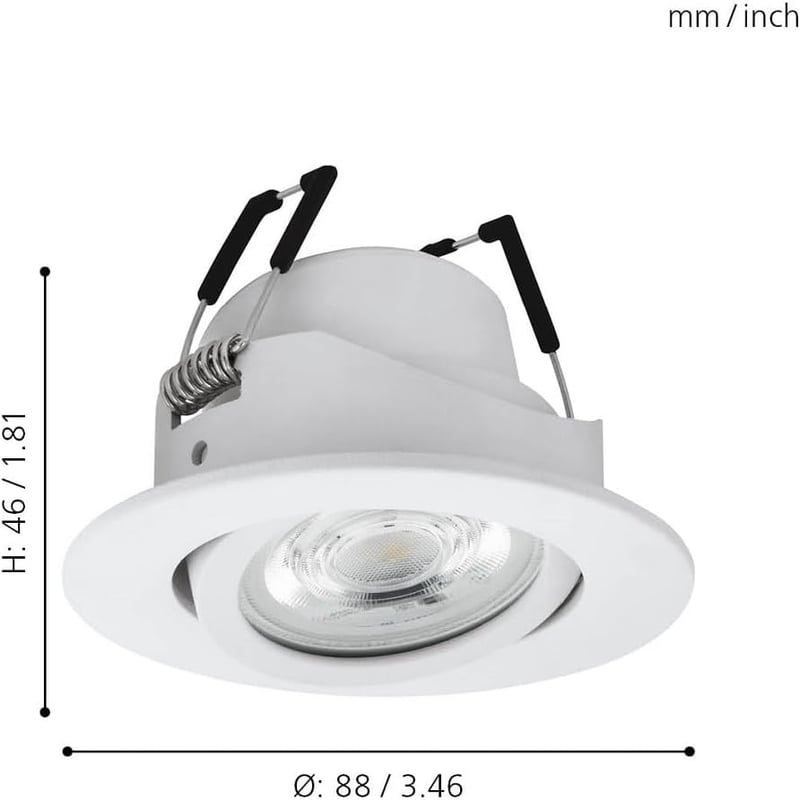 EGLO connect.z Smart LED beépíthető spotlámpa 88mm ZigBee Alexa vezérlés RGB dimmelhető - White, Without remote control