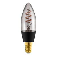 EGLO connect.z Smart LED žarulja E14 C35 ZigBee - Prigušiva vintage dekorativna žarulja od dimljenog stakla, topla bijela, 4W, upravljanje putem Alexe i aplikacije, crna 1